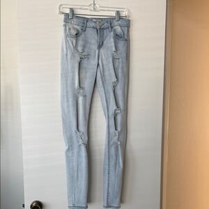 Refuge Light Blue Distressed Skinny Jeans